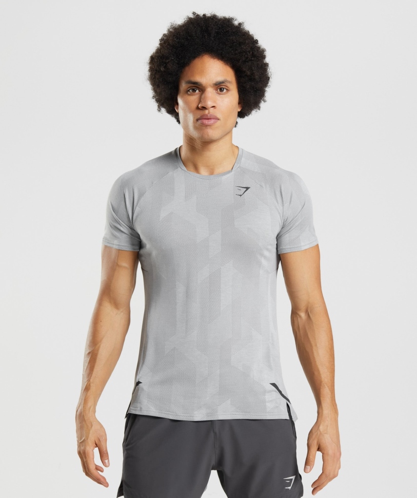 T-shirt Gymshark Apex καπνιστό γκρι-ανοιχτό γκρι