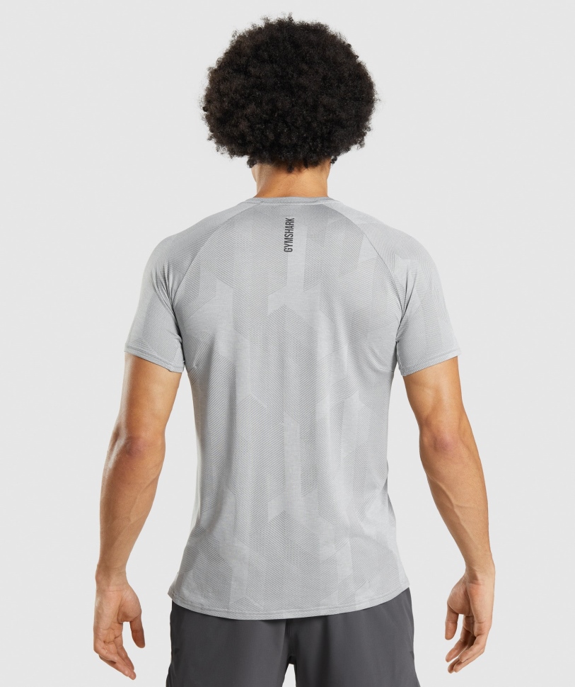 T-shirt Gymshark Apex καπνιστό γκρι-ανοιχτό γκρι