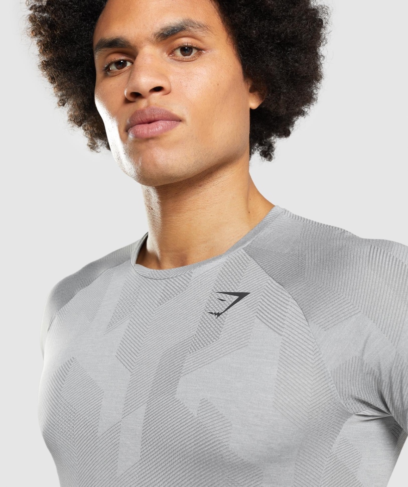 T-shirt Gymshark Apex καπνιστό γκρι-ανοιχτό γκρι