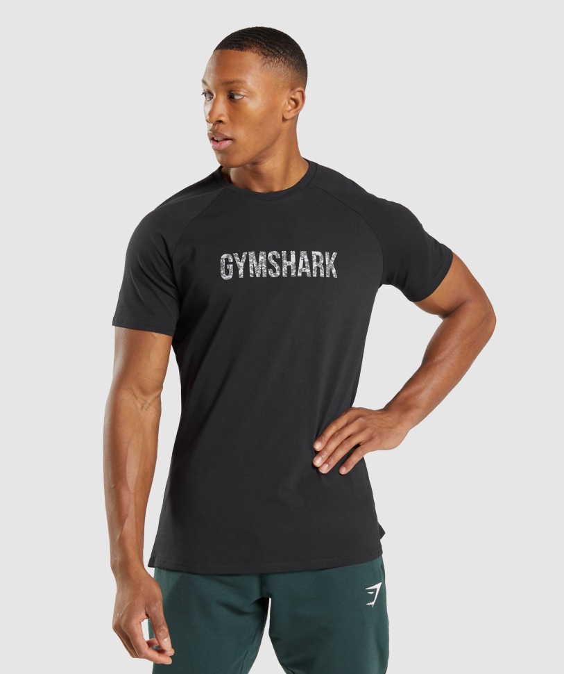 μαύρη μπλούζα Gymshark Apollo Camo