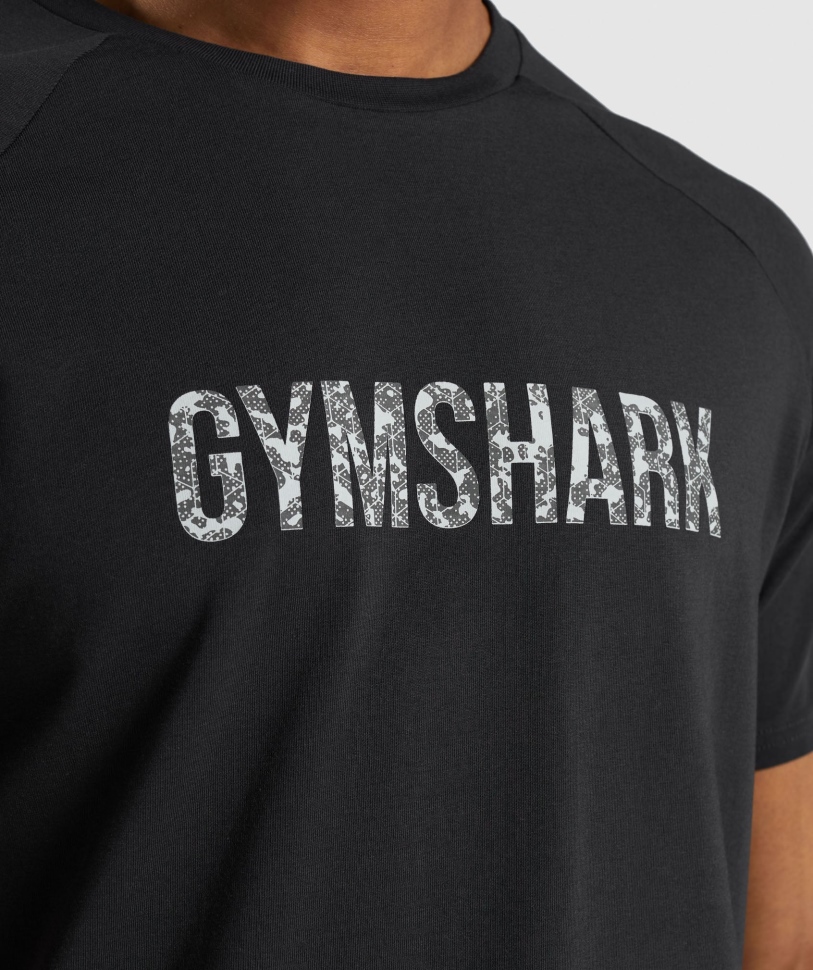 μαύρη μπλούζα Gymshark Apollo Camo