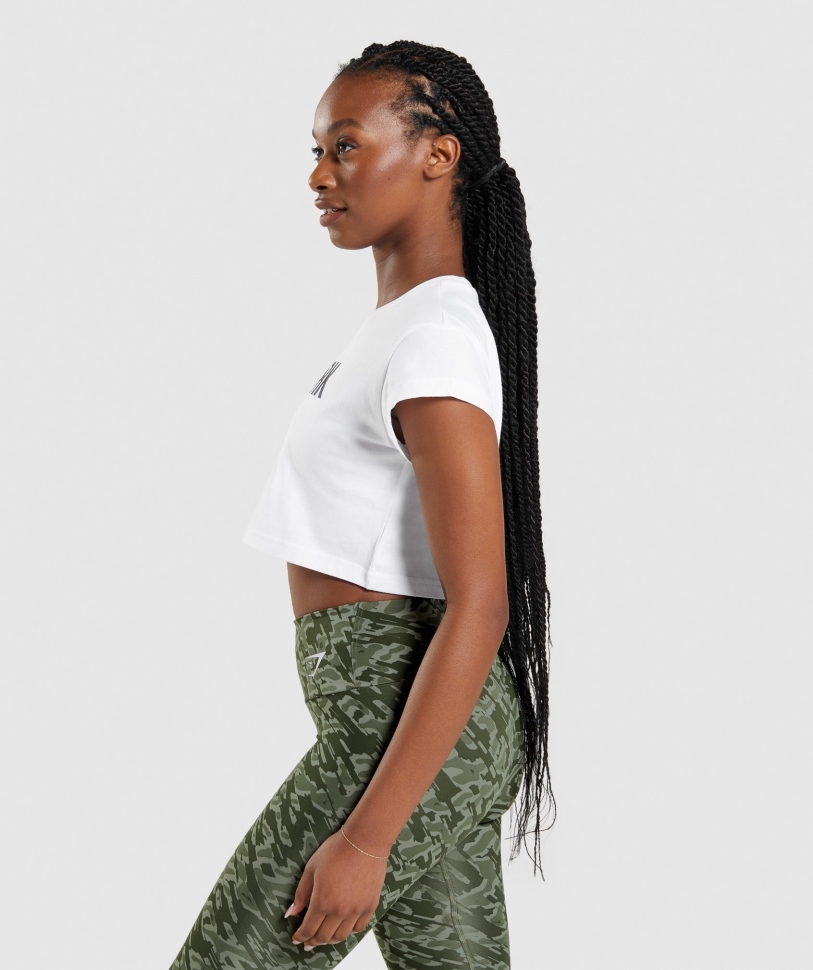 Gymshark Apollo Crop Top λευκό