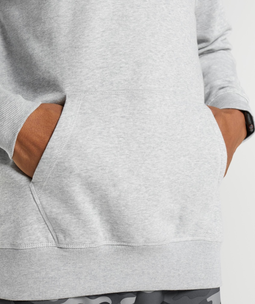 Gymshark Apollo Hoodie ανοιχτό γκρι Core Marl