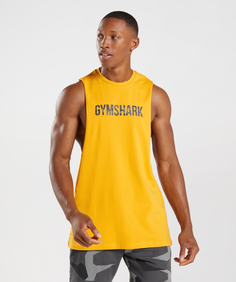 Gymshark Apollo Infill Drop Tank Tank κίτρινο σαφράν