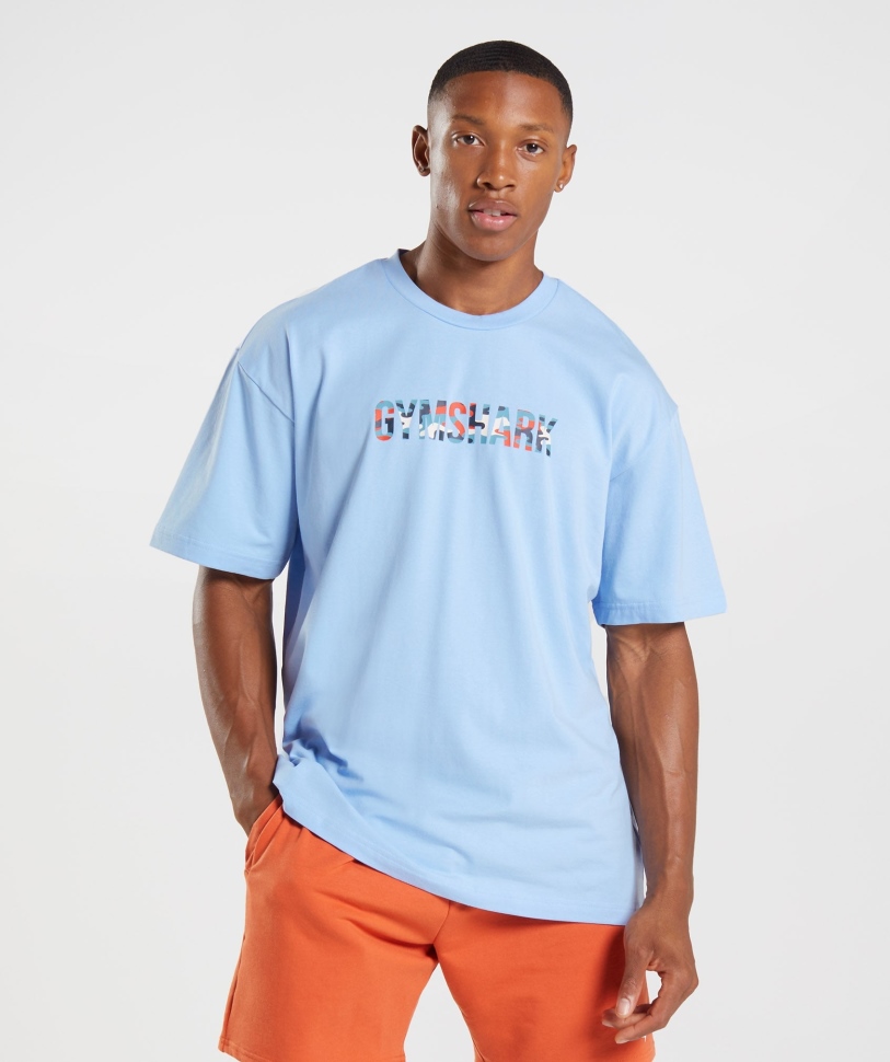 Gymshark Apollo Infill υπερμεγέθη μπλουζάκι Moonstone μπλε