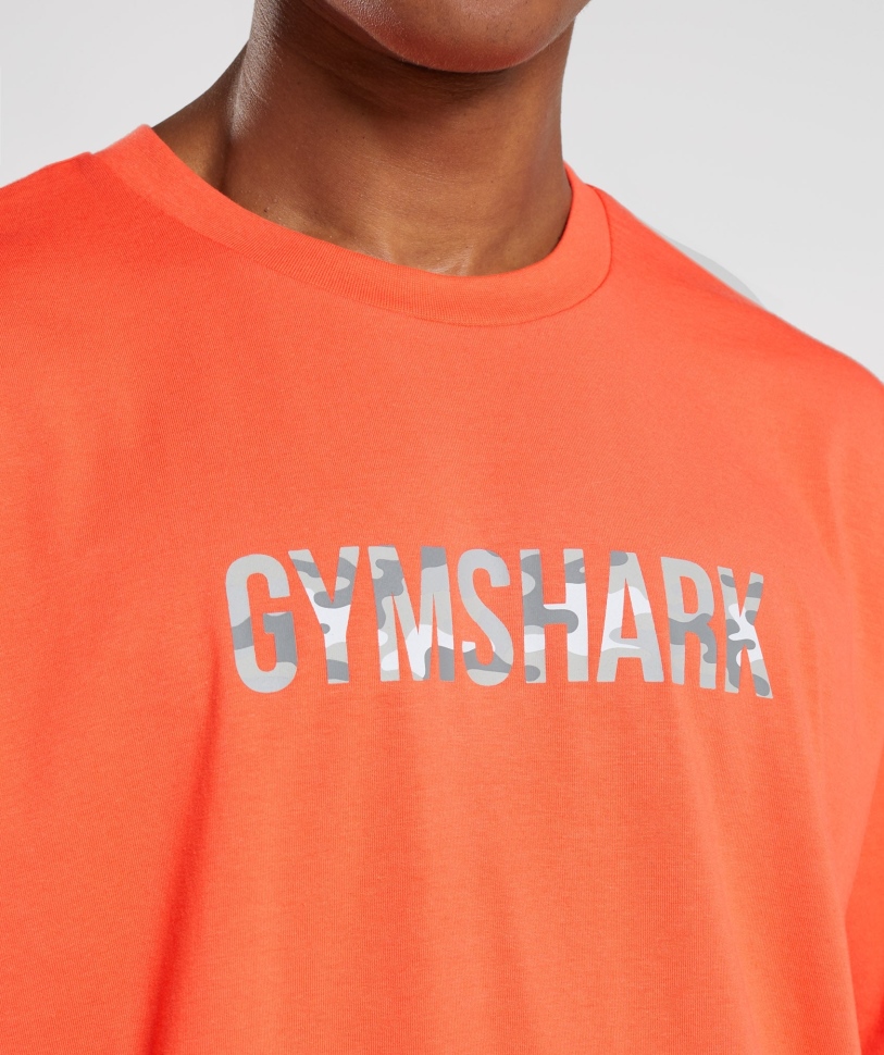 Gymshark Apollo Infill υπερμεγέθη μπλουζάκι παπάγια πορτοκαλί