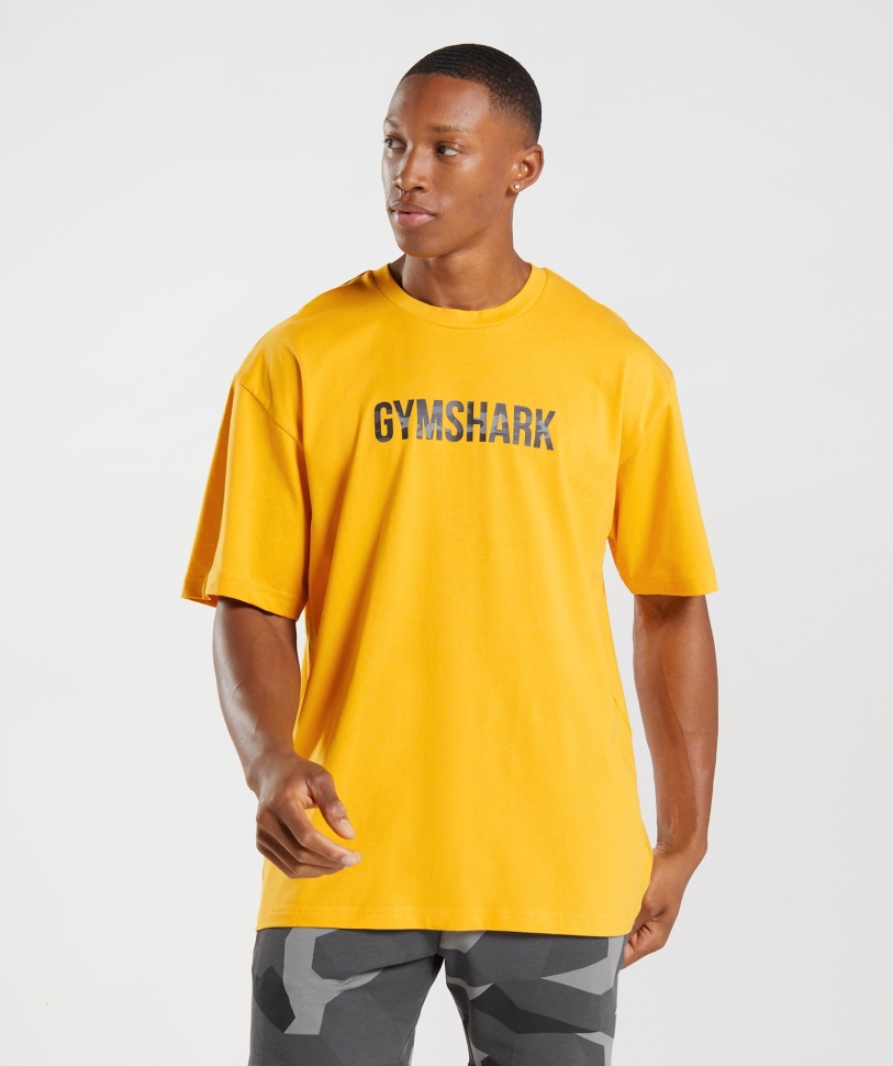 Gymshark Apollo Infill υπερμεγέθη μπλουζάκι σαφράν κίτρινο