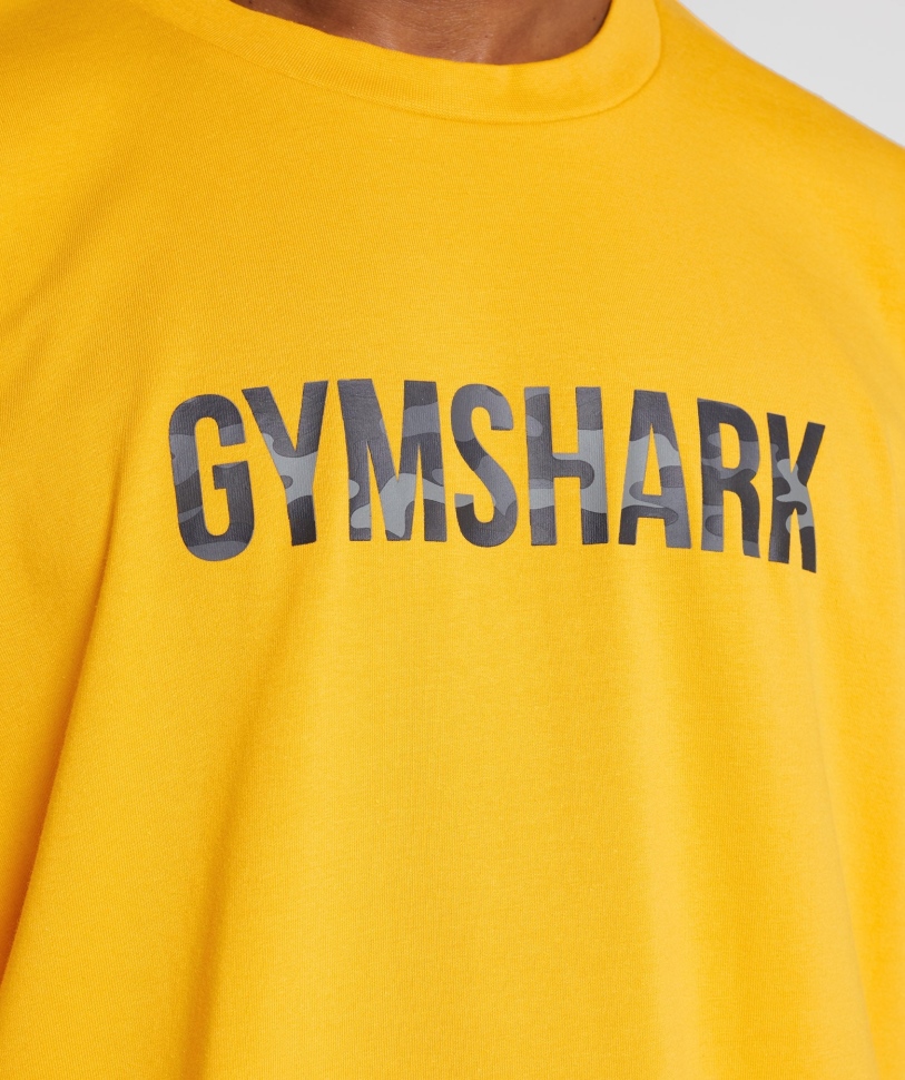 Gymshark Apollo Infill υπερμεγέθη μπλουζάκι σαφράν κίτρινο