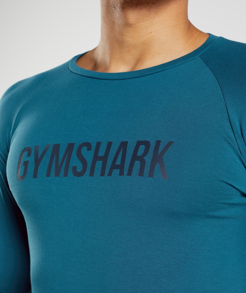 Gymshark Apollo μακρυμάνικο μπλουζάκι ατλαντικό μπλε