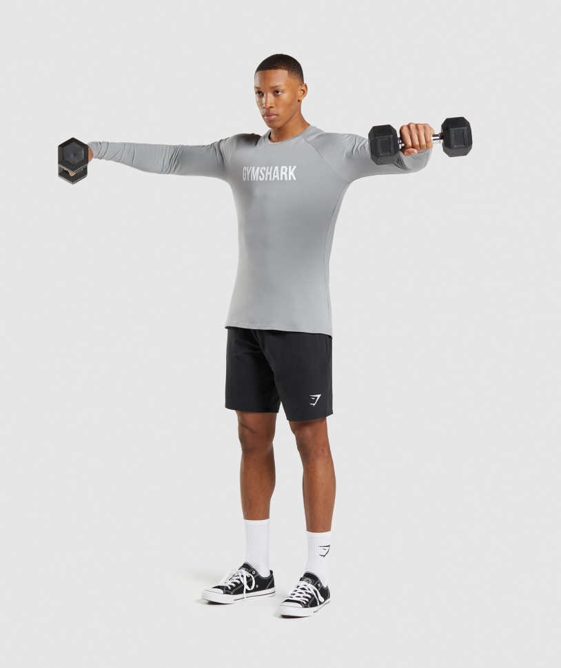 Gymshark Apollo μακρυμάνικο μπλουζάκι ανδρικό καπνιστό γκρι