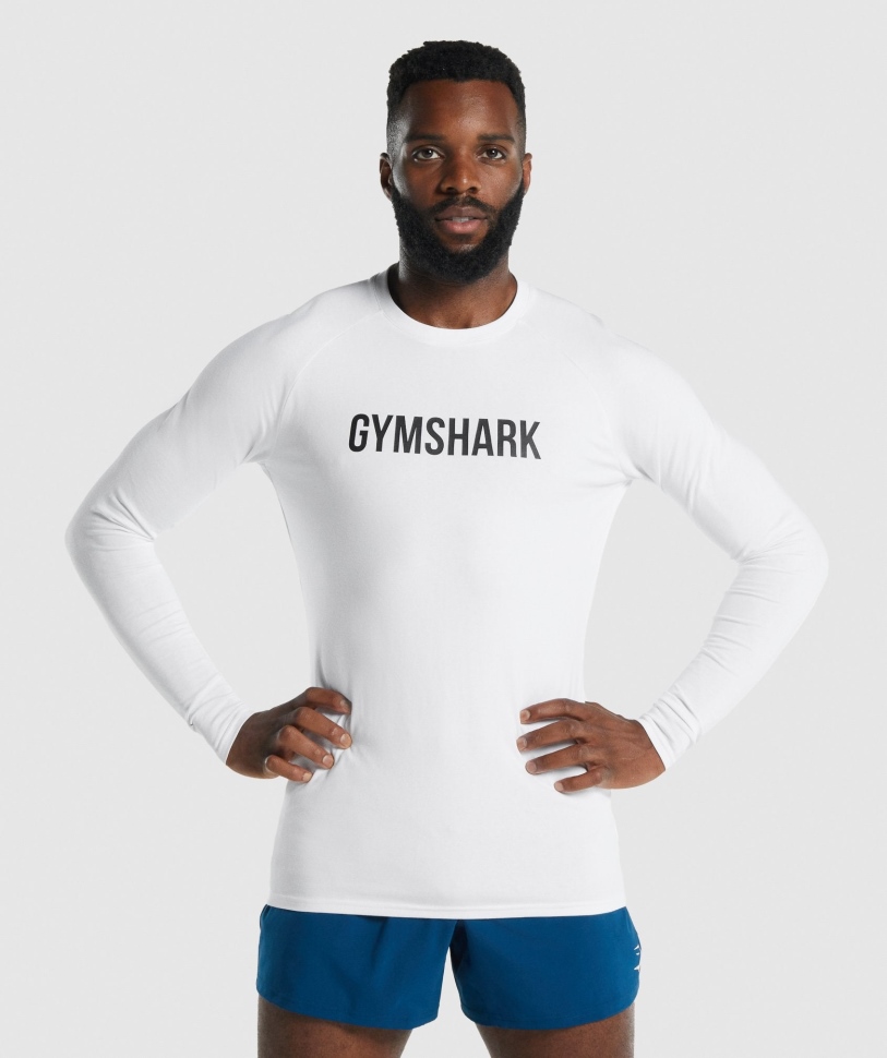 Gymshark Apollo μακρυμάνικο ανδρικό μπλουζάκι λευκό