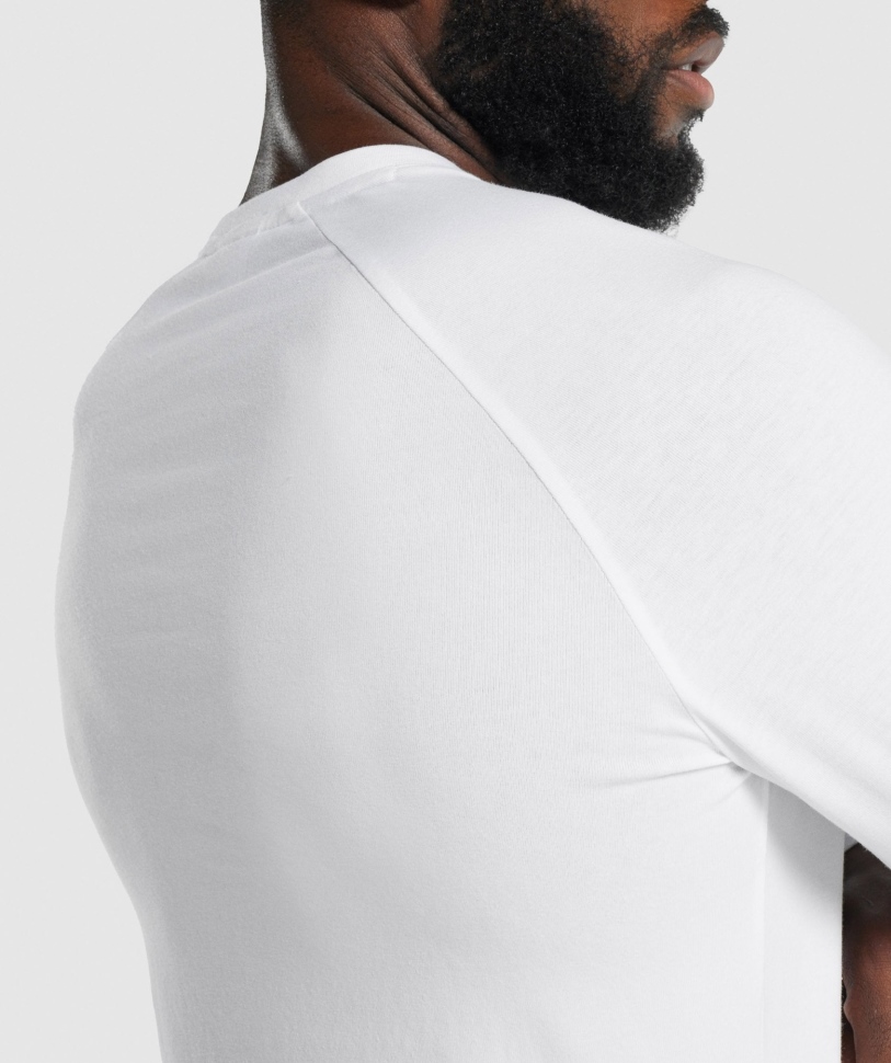 Gymshark Apollo μακρυμάνικο ανδρικό μπλουζάκι λευκό