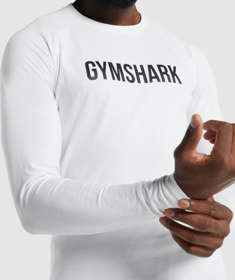 Gymshark Apollo μακρυμάνικο ανδρικό μπλουζάκι λευκό