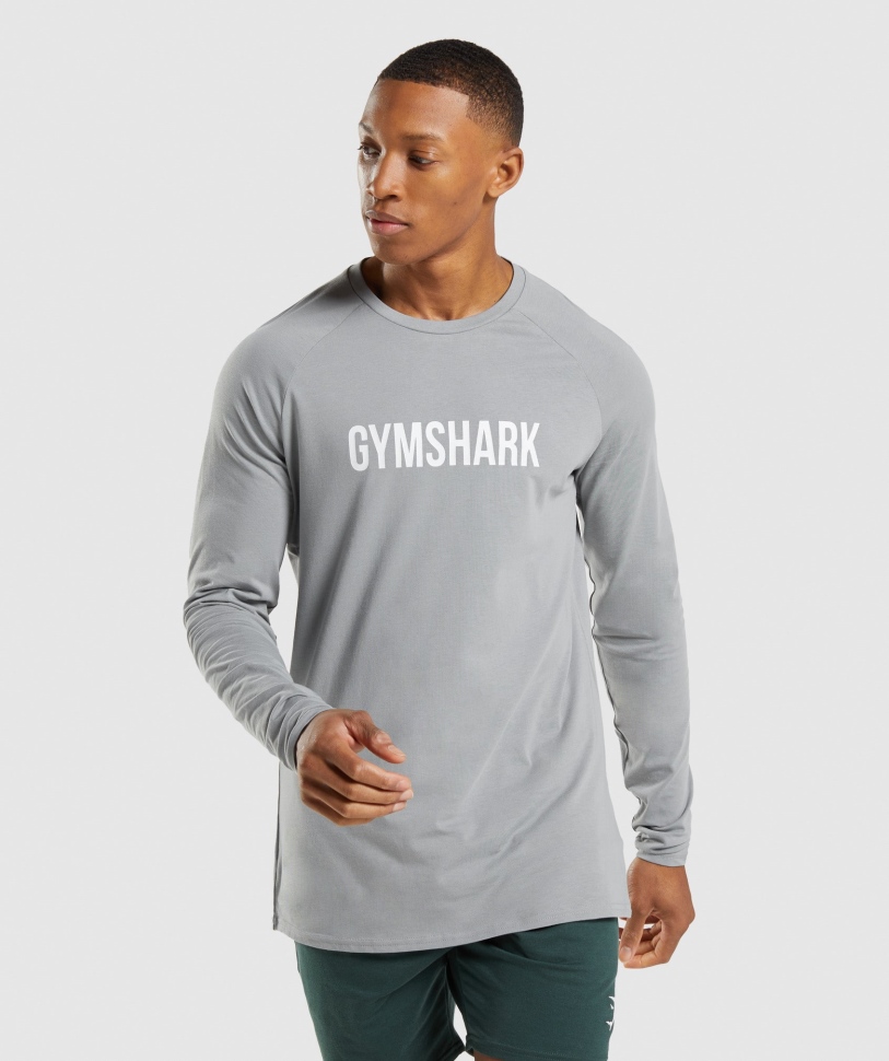Gymshark Apollo μακρυμάνικο μπλουζάκι Smokey γκρι