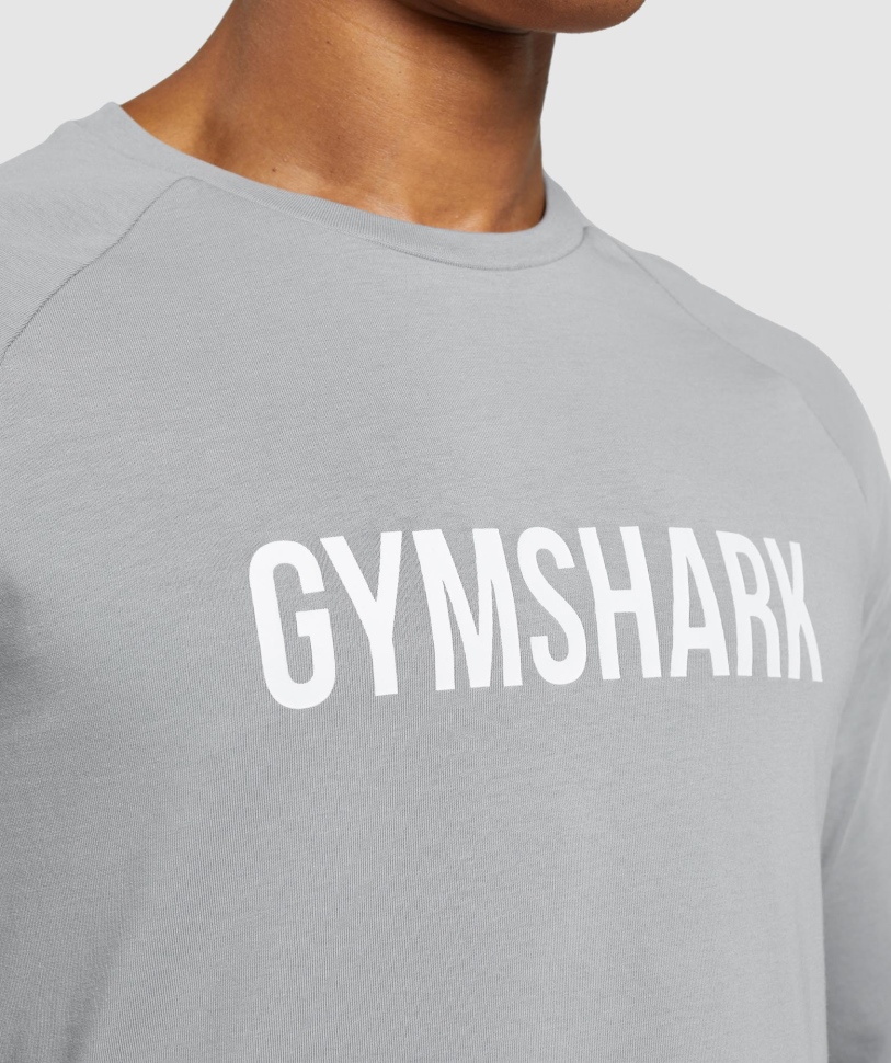 Gymshark Apollo μακρυμάνικο μπλουζάκι Smokey γκρι