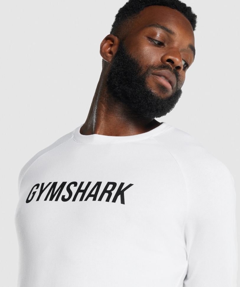 μακρυμάνικο μπλουζάκι Gymshark Apollo λευκό