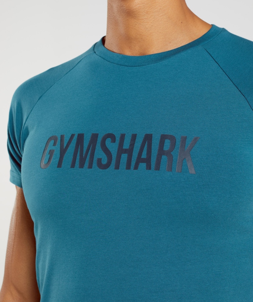μπλουζάκι Gymshark Apollo μπλε του Ατλαντικού
