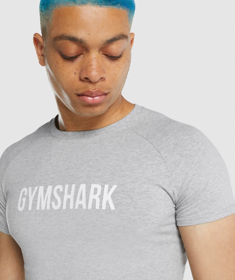 μπλουζάκι Gymshark Apollo ανοιχτό γκρι μάργα