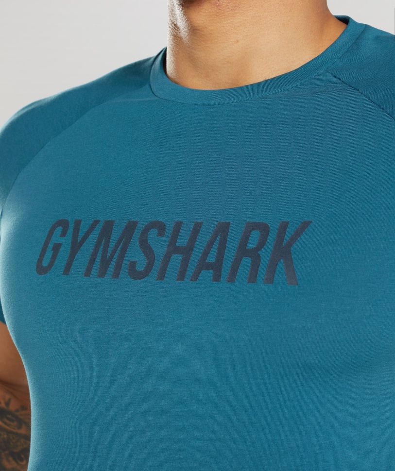 ανδρική μπλούζα Gymshark Apollo μπλε του Ατλαντικού