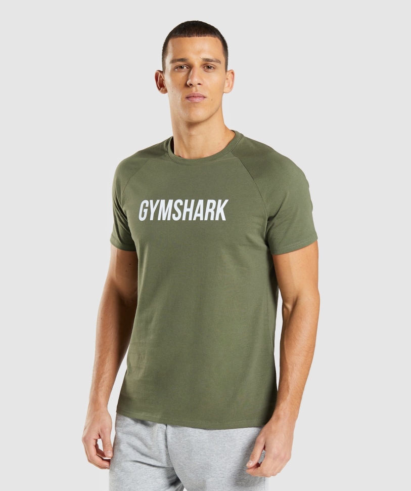 ανδρική μπλούζα Gymshark Apollo Core Olive