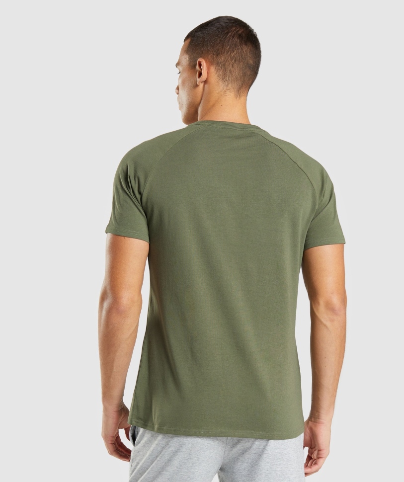 ανδρική μπλούζα Gymshark Apollo Core Olive