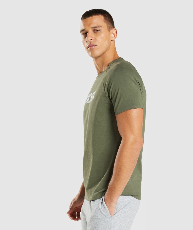 ανδρική μπλούζα Gymshark Apollo Core Olive