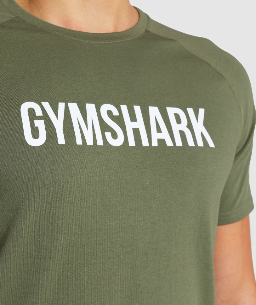 ανδρική μπλούζα Gymshark Apollo Core Olive