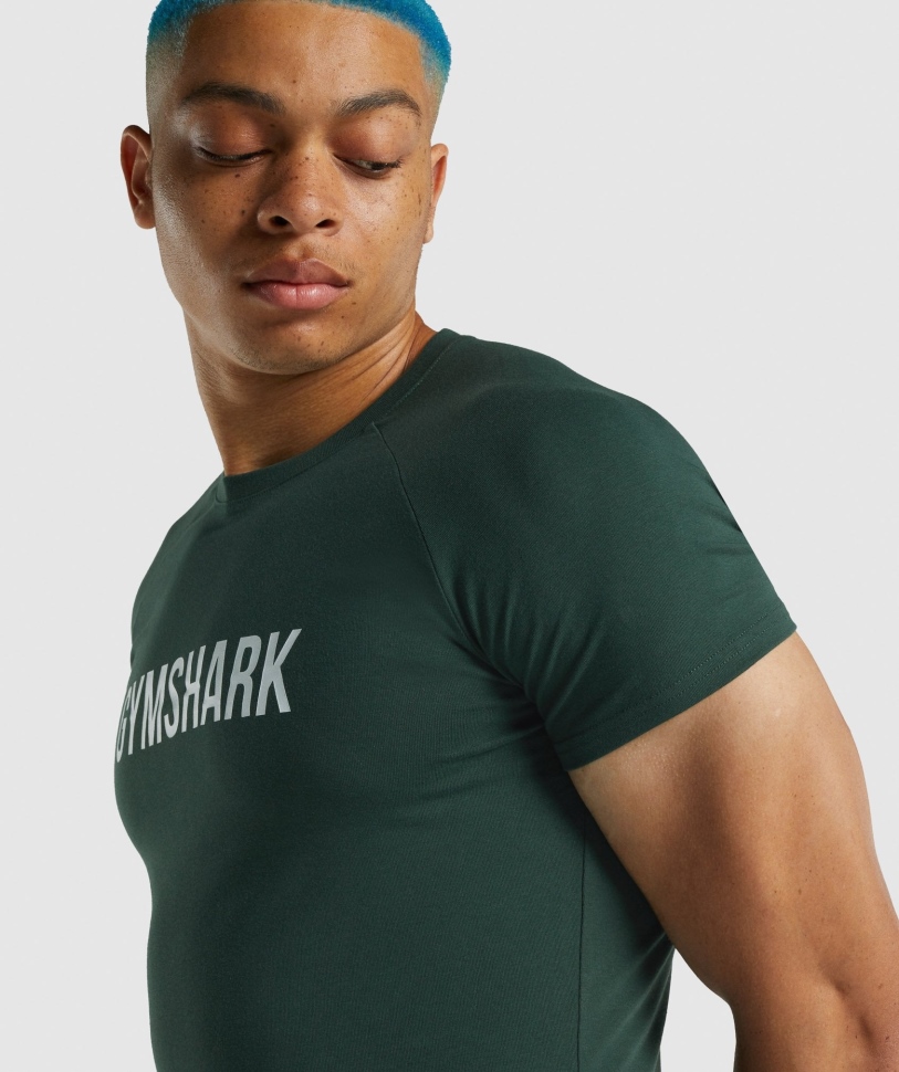 ανδρική μπλούζα Gymshark Apollo σκούρο πράσινο