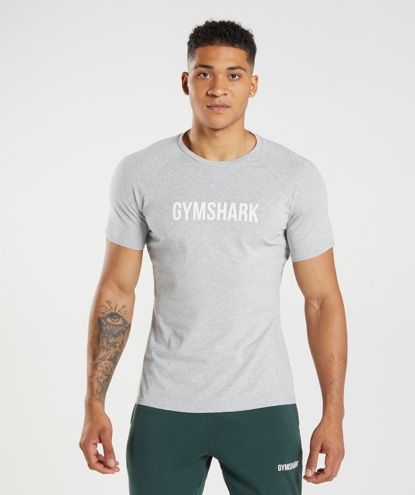 ανδρική μπλούζα Gymshark Apollo ανοιχτό γκρι μάργα