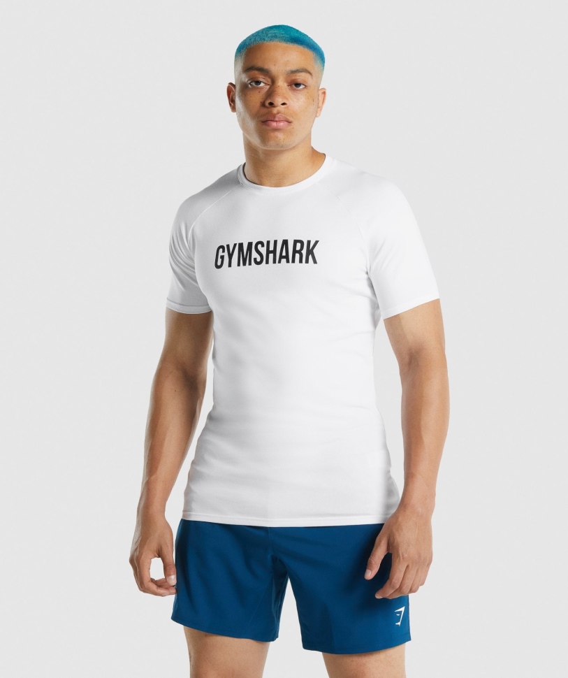 ανδρική μπλούζα Gymshark Apollo λευκό