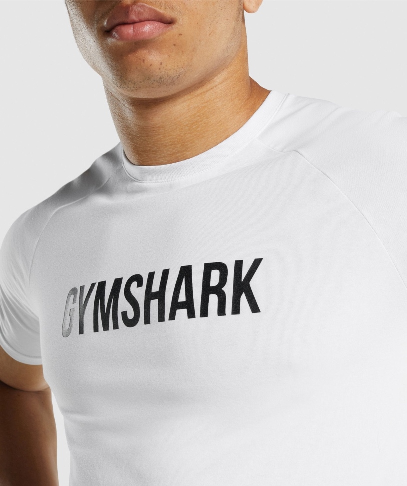 ανδρική μπλούζα Gymshark Apollo λευκό