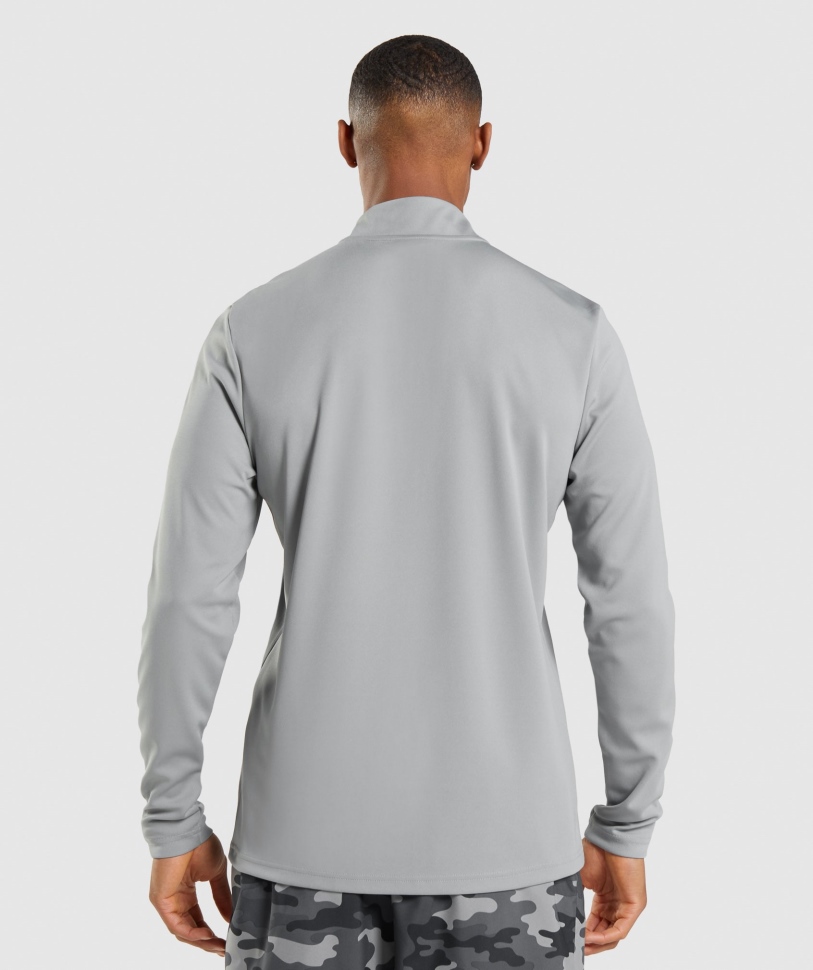 Gymshark άφιξη 1/4 πουλόβερ με φερμουάρ Smokey Grey