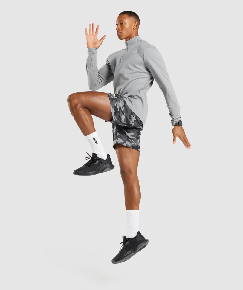 Gymshark άφιξη 1/4 πουλόβερ με φερμουάρ Smokey Grey