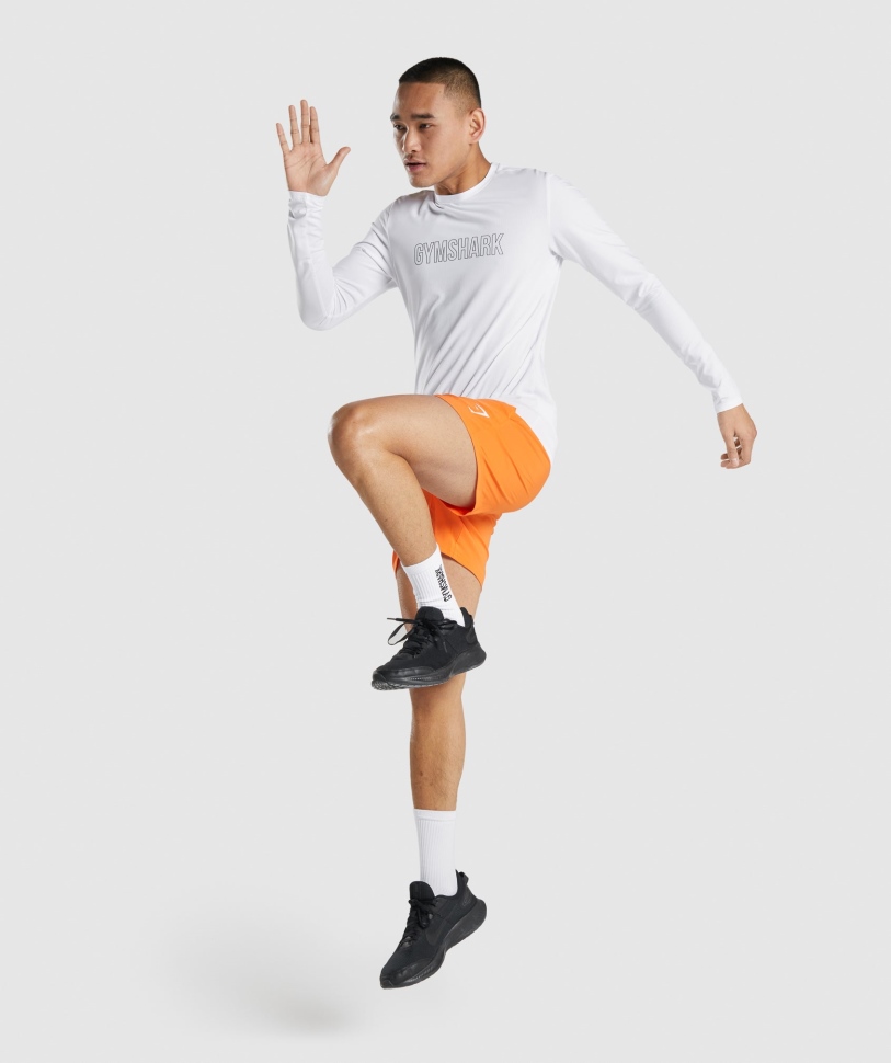 Gymshark άφιξης γραφικό μακρυμάνικο μπλουζάκι λευκό