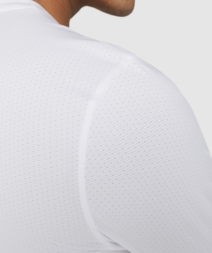 Gymshark άφιξης γραφικό μακρυμάνικο μπλουζάκι λευκό