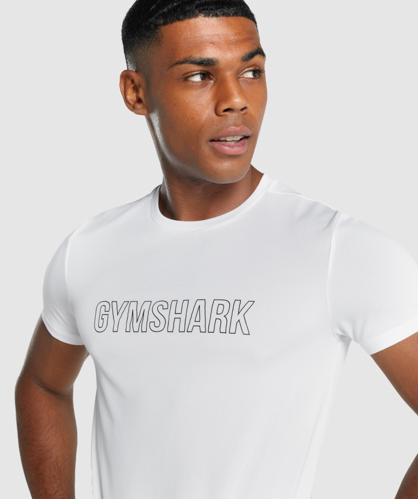 Gymshark άφιξη γραφικό μπλουζάκι λευκό
