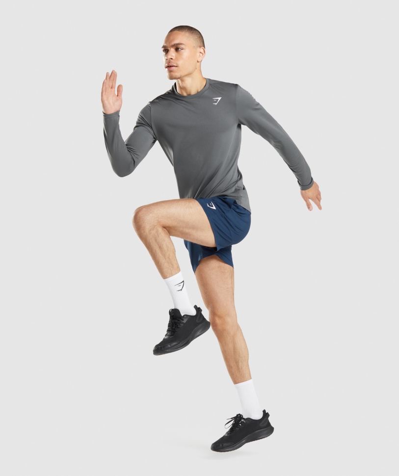 Gymshark άφιξη μακρυμάνικο μπλουζάκι κάρβουνο