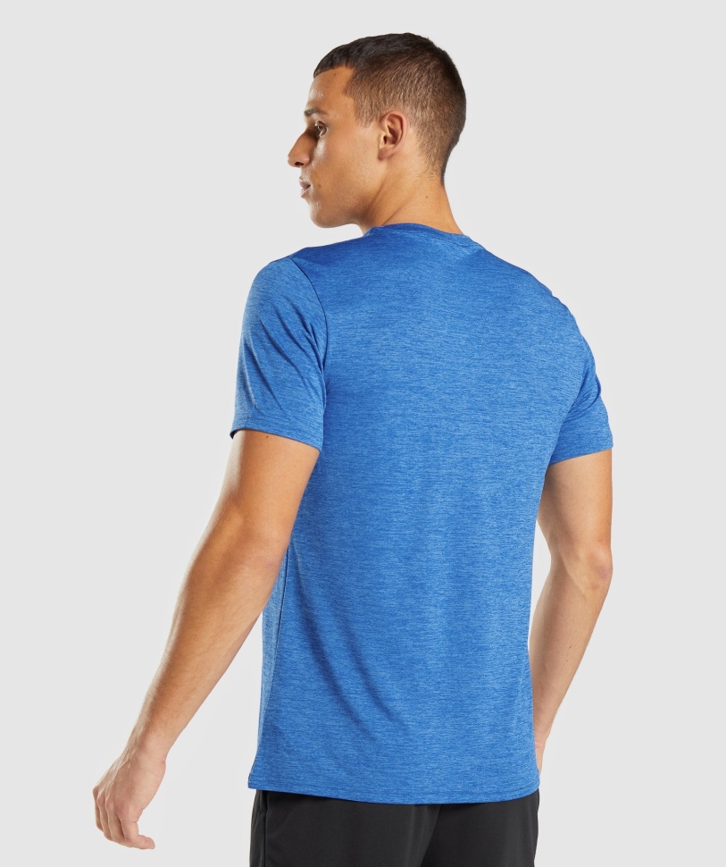 μπλουζάκι μπλουζάκι από μάργες άφιξης Gymshark Blue-javelin Blue Marl