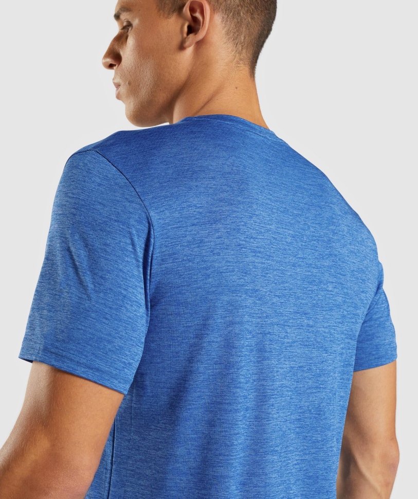 μπλουζάκι μπλουζάκι από μάργες άφιξης Gymshark Blue-javelin Blue Marl