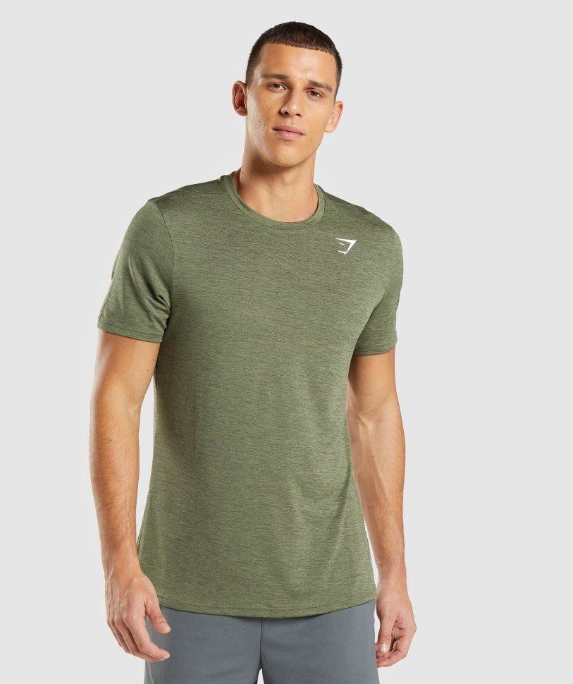 Gymshark άφιξη Marl T-shirt Core Olive-olive Marl