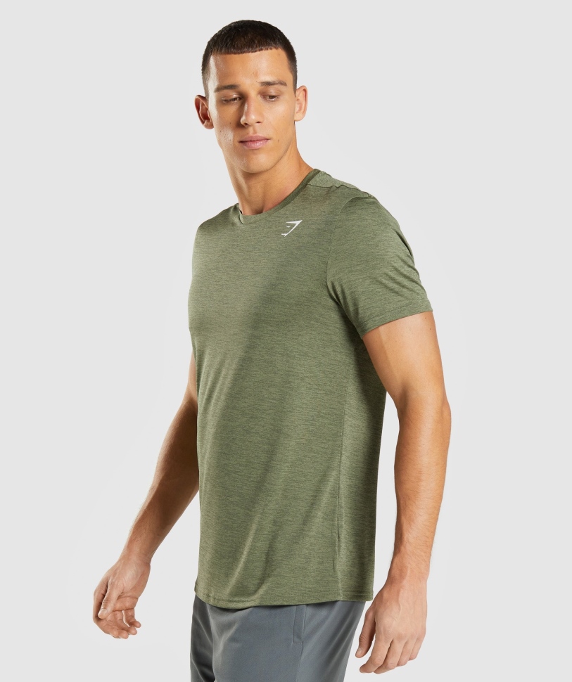 Gymshark άφιξη Marl T-shirt Core Olive-olive Marl
