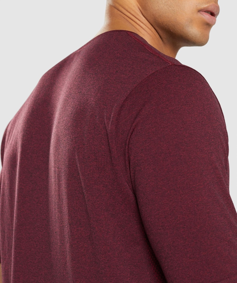 Gymshark άφιξη χωρίς ραφή κοντομάνικο μπλουζάκι μπορντό κόκκινη μάργα