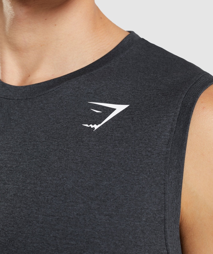 Gymshark άφιξη απρόσκοπτη δεξαμενή μαύρη μάργα