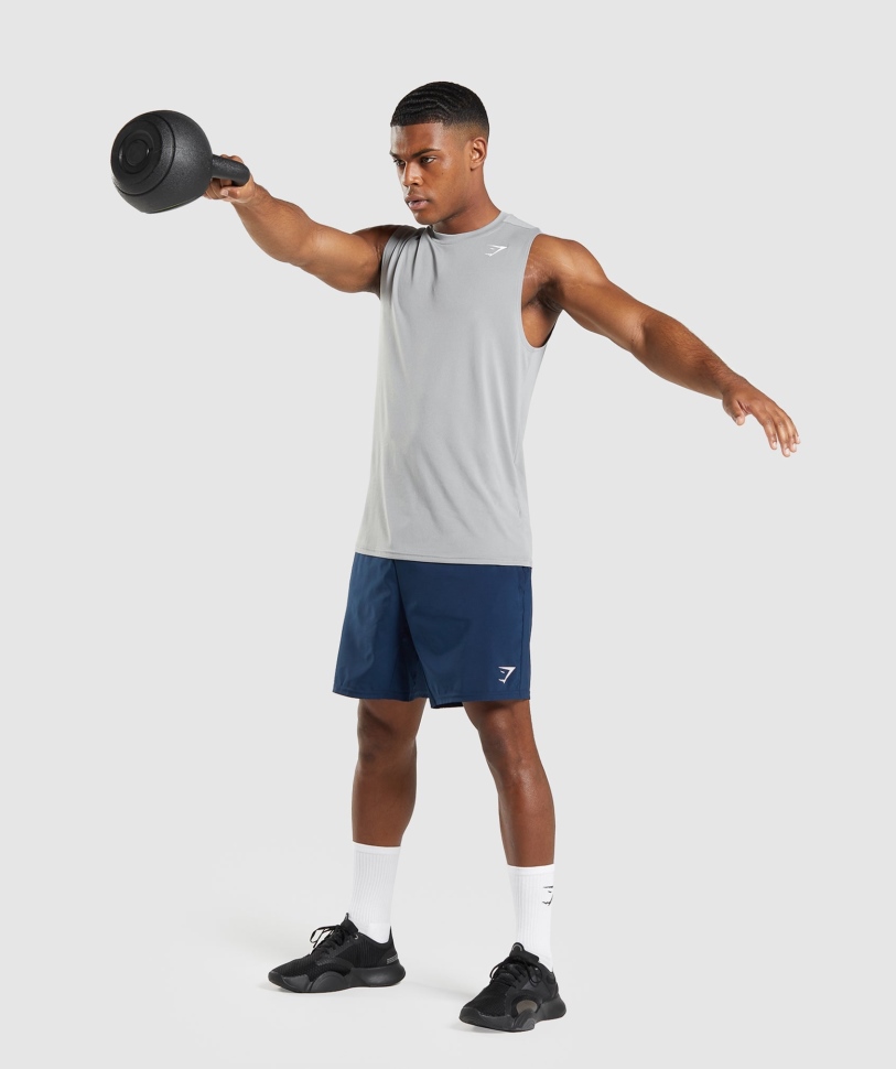 Gymshark άφιξης αμάνικο μπλουζάκι Smokey γκρι