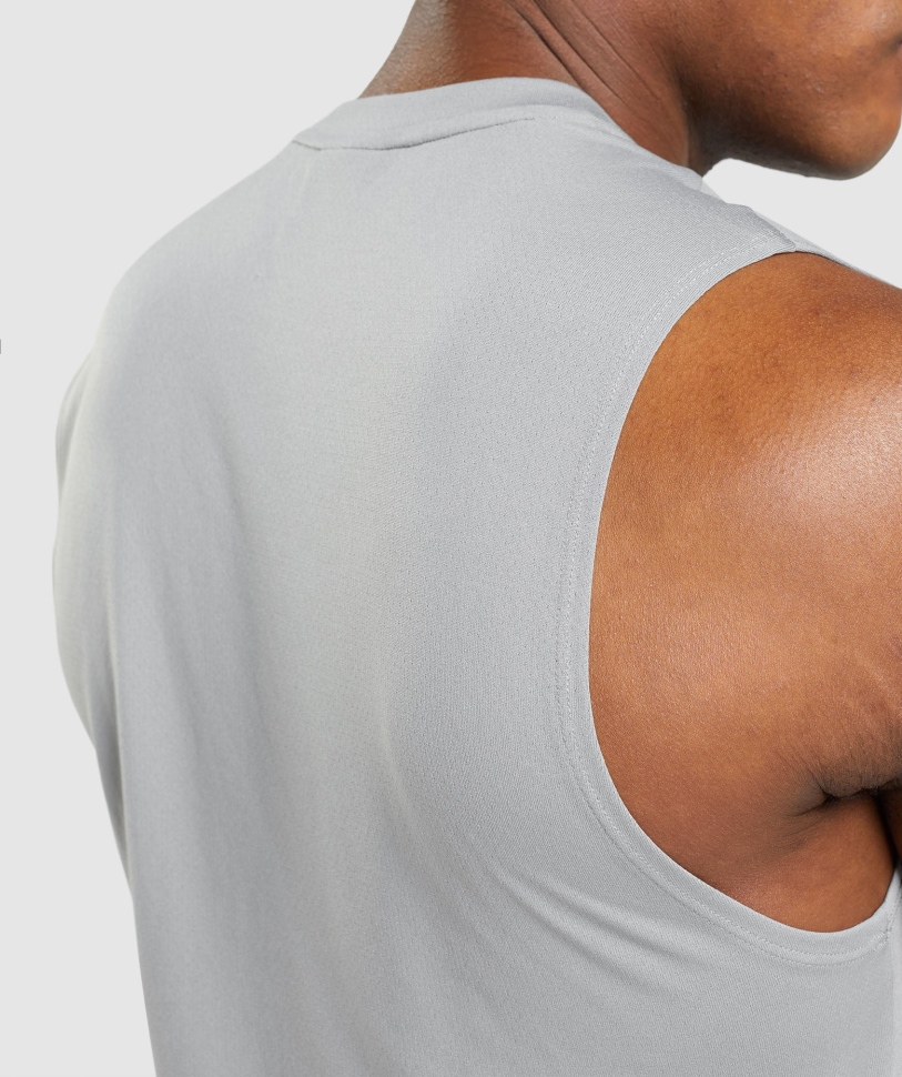 Gymshark άφιξης αμάνικο μπλουζάκι Smokey γκρι