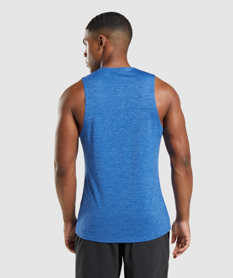 άφιξη Gymshark Slim Marl Tank Blue-javelin Blue Marl