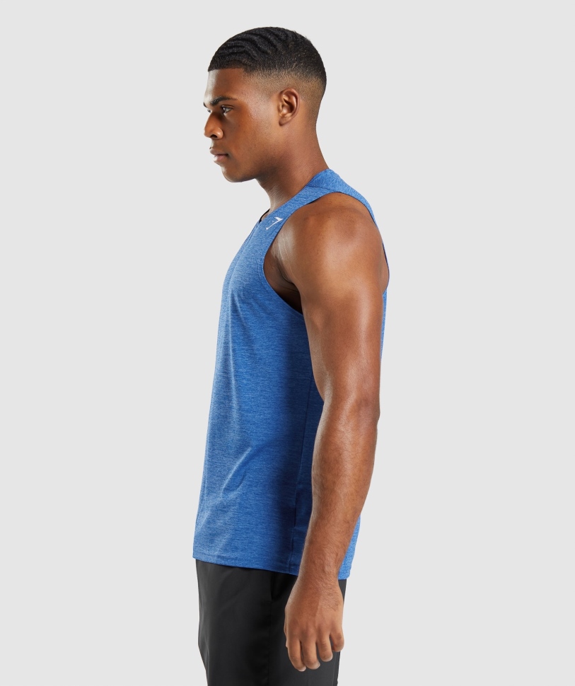 άφιξη Gymshark Slim Marl Tank Blue-javelin Blue Marl