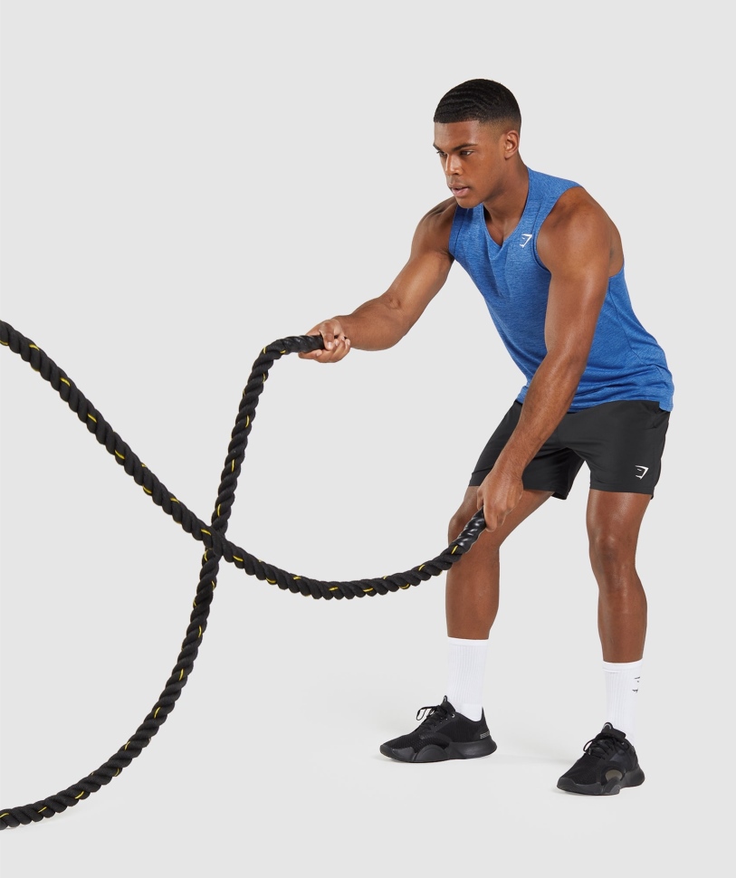 άφιξη Gymshark Slim Marl Tank Blue-javelin Blue Marl