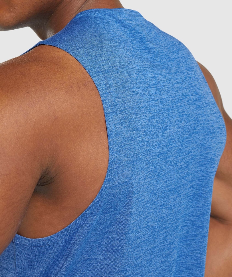 άφιξη Gymshark Slim Marl Tank Blue-javelin Blue Marl