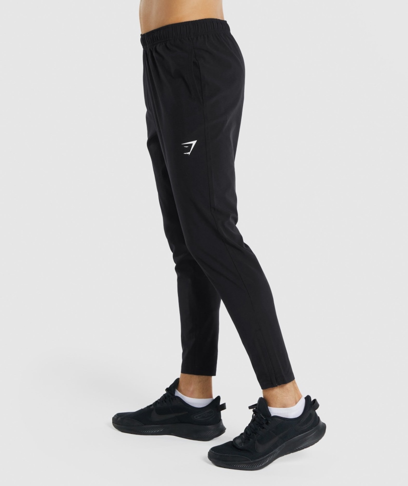 Gymshark άφιξη υφαντά Joggers μαύρο